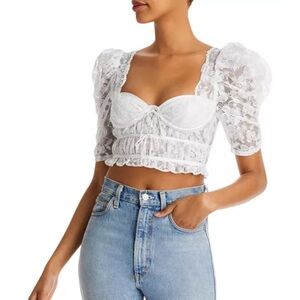 For love & Lemons white lace top